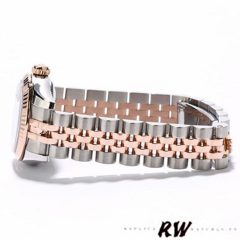 Rolex Datejust 179171 Silver Diamonds Dial Fluted Bezel 26MM Lady Replica Watch