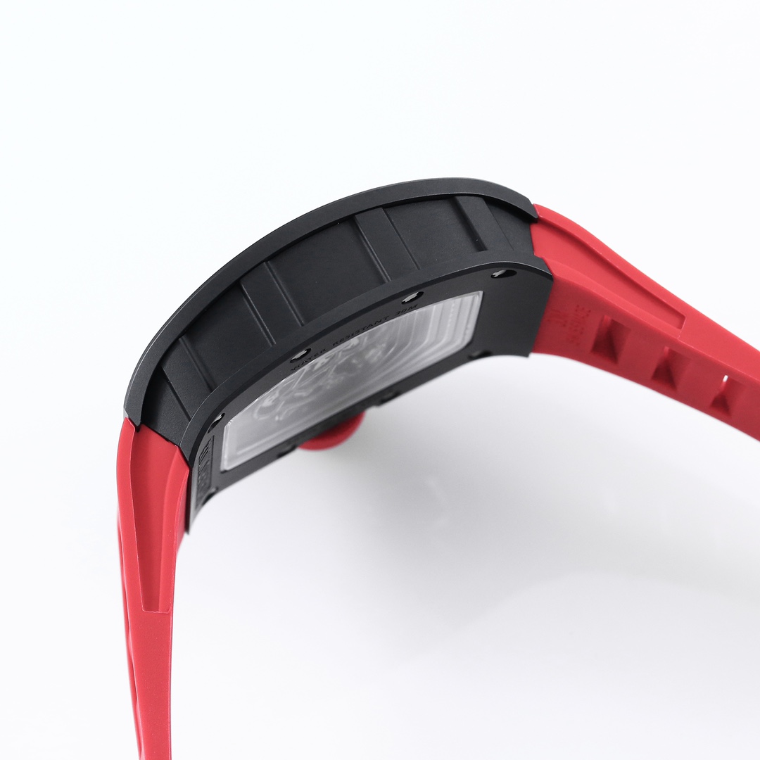 Richard Miller RM 055 RMUL2 NTPT Carbon Fiber Red Rubber Strap