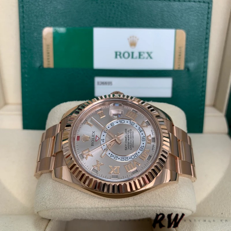 Rolex Sky-Dweller 326935 Sundust Roman Numeral Dial 42mm Mens Replica Watch