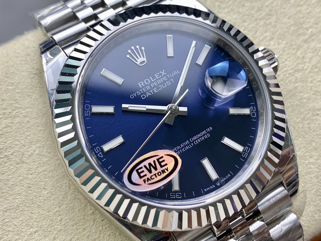 Rolex Datejust 126234 Blue Index Dial Fluted Bezel 36MM Unisex Replica Watch