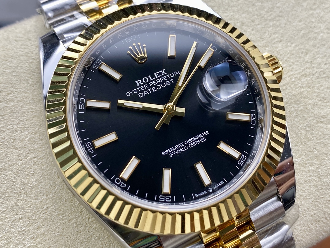 Rolex Datejust 41 Black Dial Gold & Steel 126333 0014 Men's Watch
