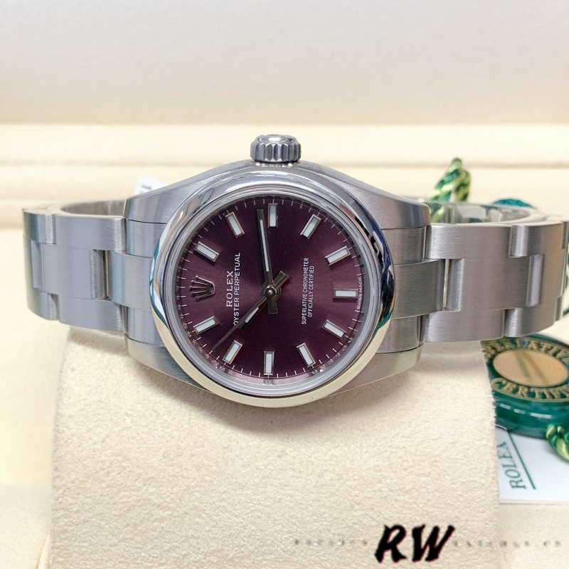 Rolex Oyster Perpetual 176200 Grape Red Dial 26mm Lady Replica Watch
