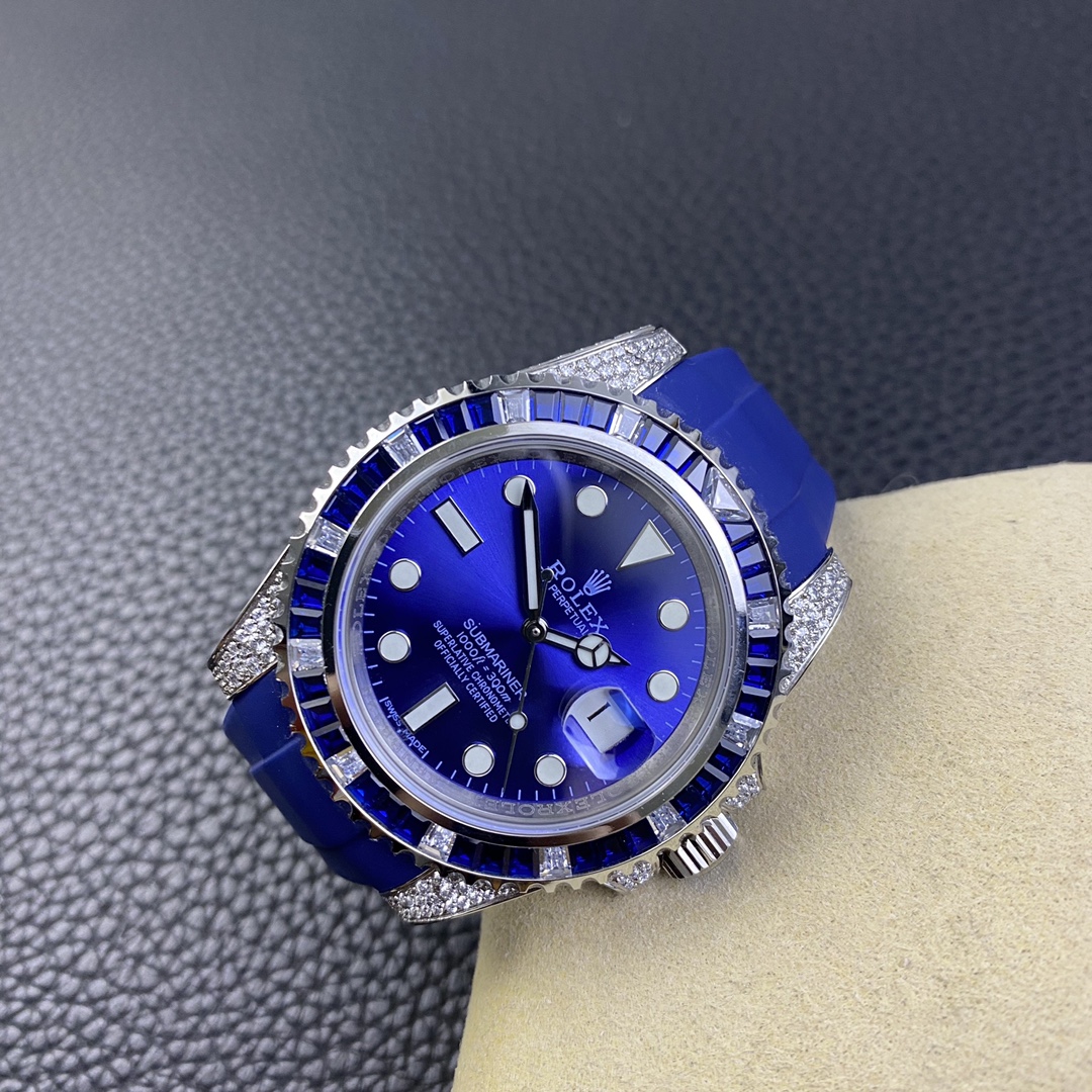Rolex Submariner 116610 Diamond Case Blue Dial 40MM Men's Watch