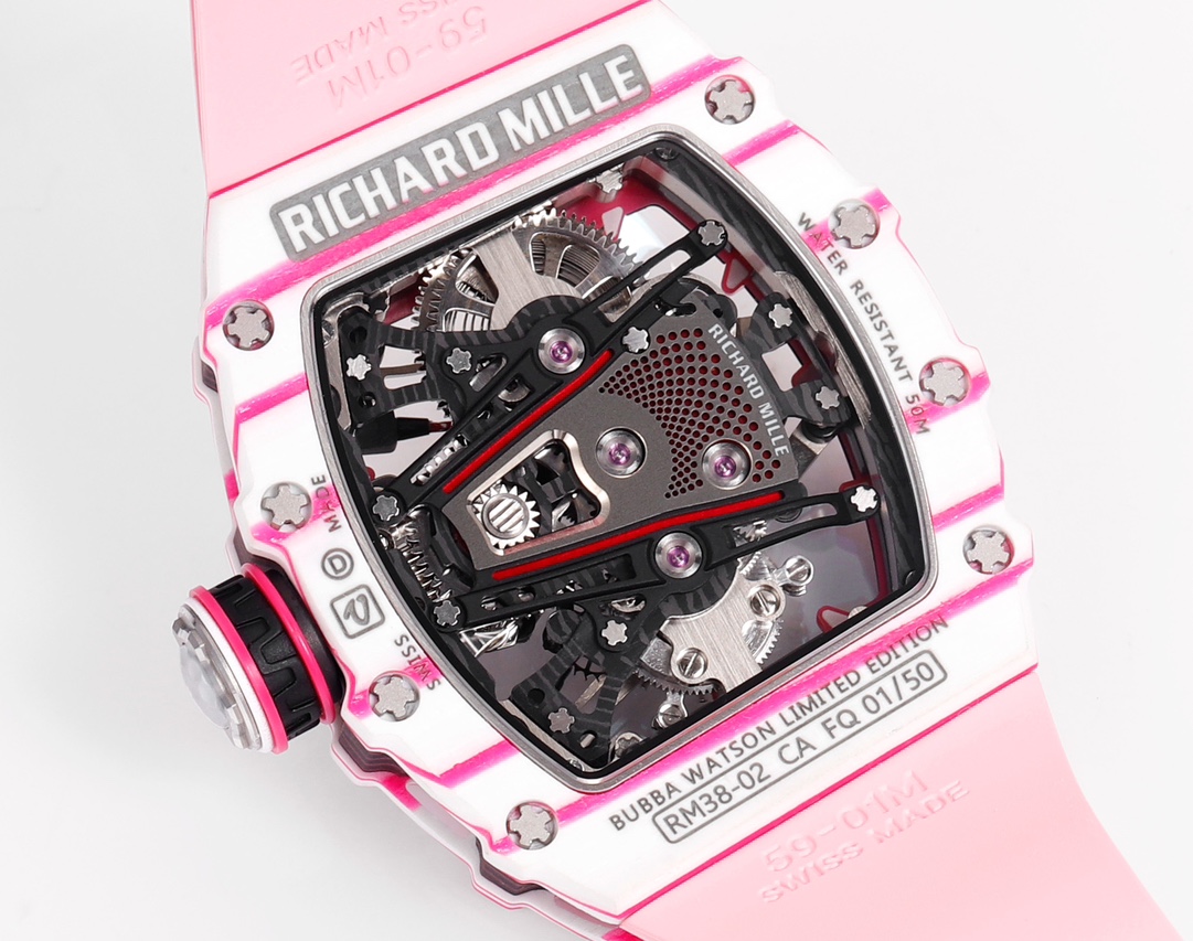 Richard Mille RM 38 02 Bubba Watson Tourbillon Pink Rubber Strap