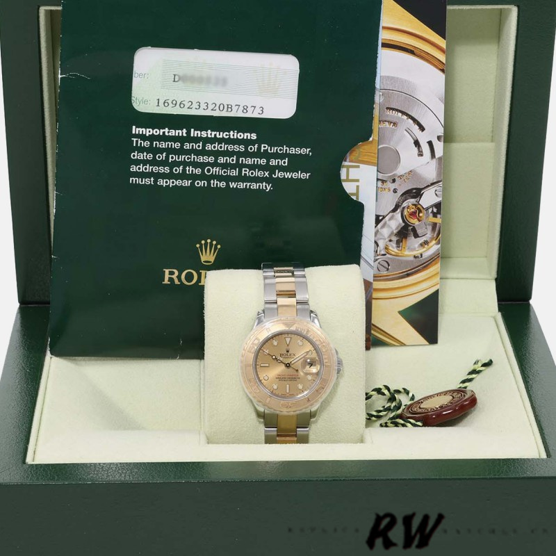 Rolex Yacht-Master 169623 Steel Yellow Gold Champagne Dial 29MM Lady Replica Watch