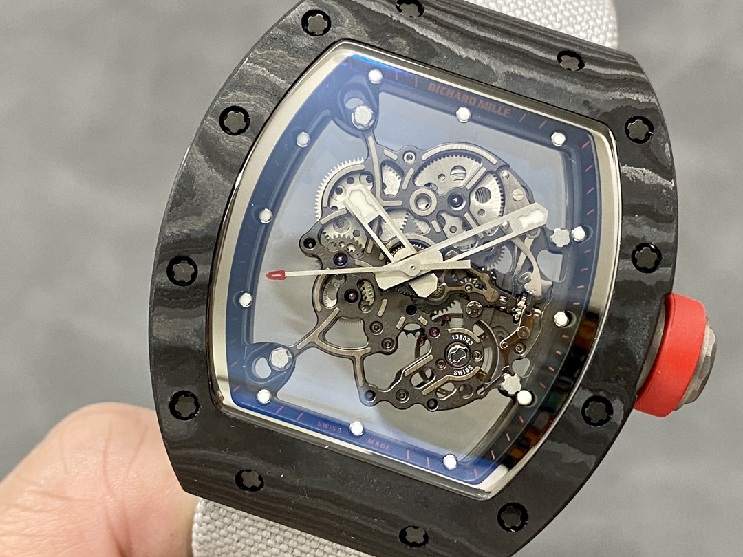 Richard Miller RM 055 RMUL2 NTPT Carbon Fiber Black Rubber Strap