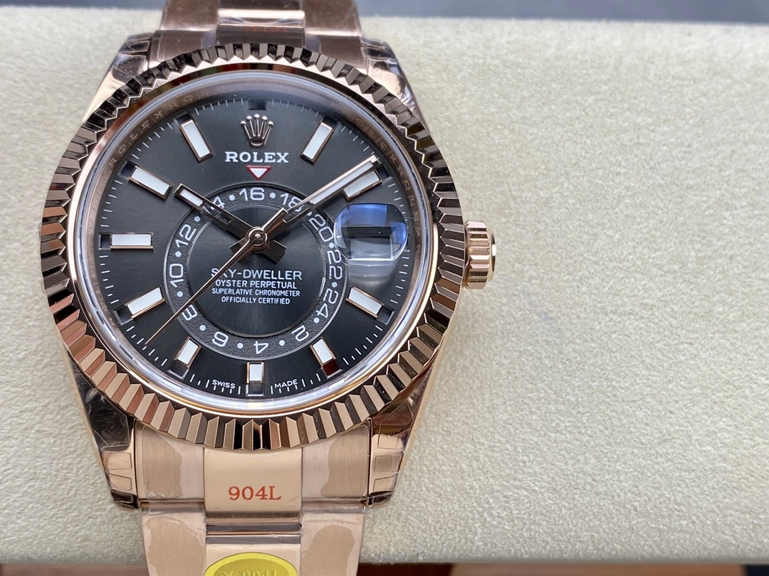 Swiss Rolex Sky Dweller 42 Slate Dial Rose Gold m336935 0004 Men's Replica Watch