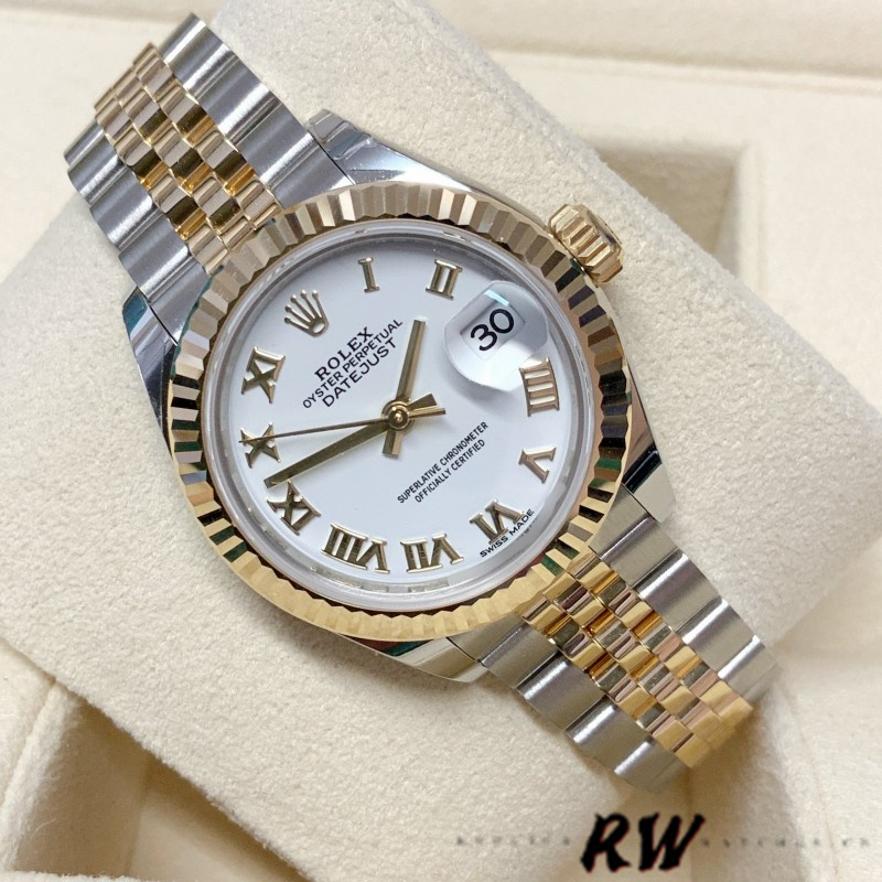 Rolex Datejust 279173 White Roman Numeral Dial Fluted Bezel 28mm Lady Replica Watch