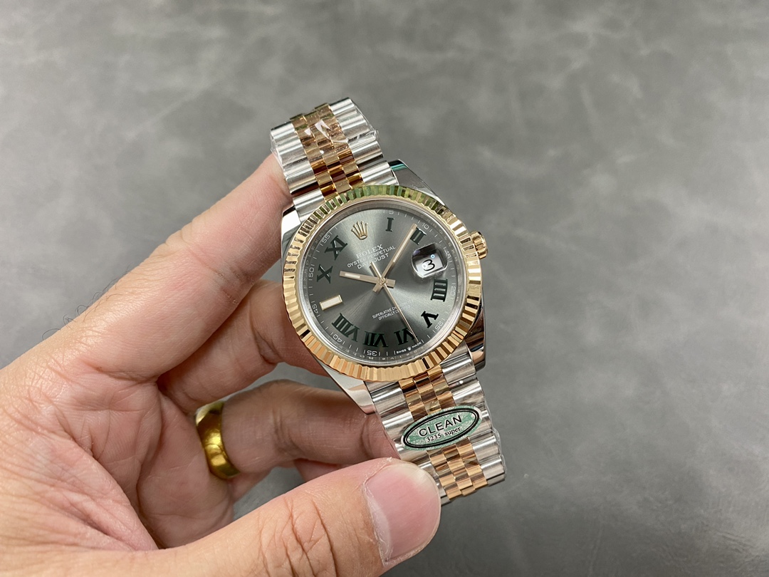 Rolex Datejust 41 Everose Gold Oystersteel Grey Dial m126331 0016