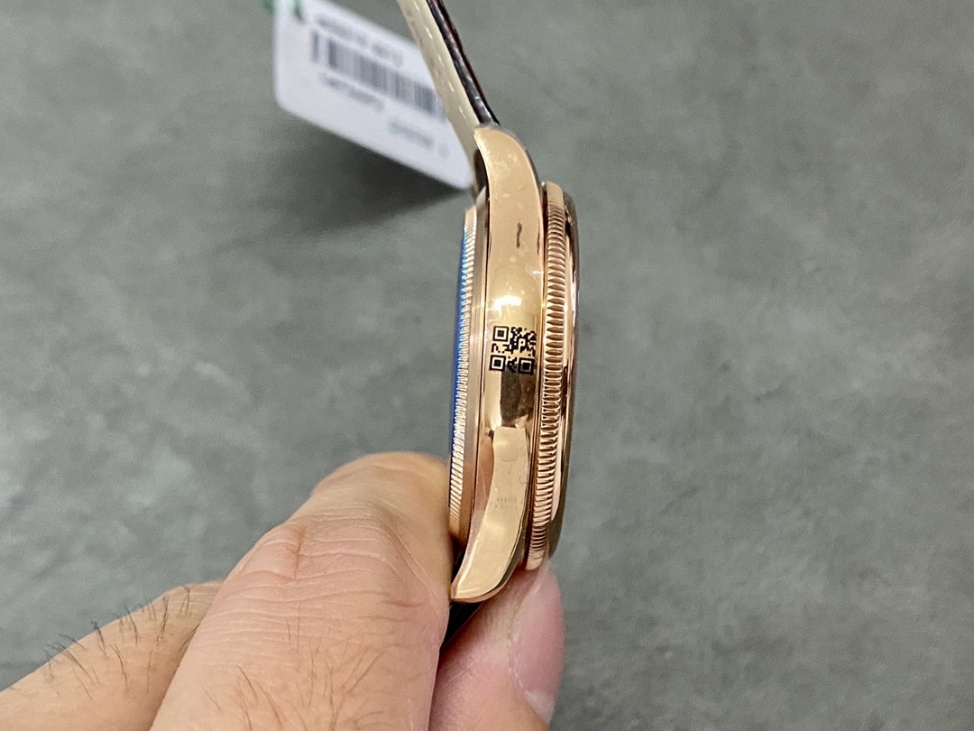 Rolex Cellini Date 50515 Brown Leather Black Index Dial 39mm Mens Replica Watch