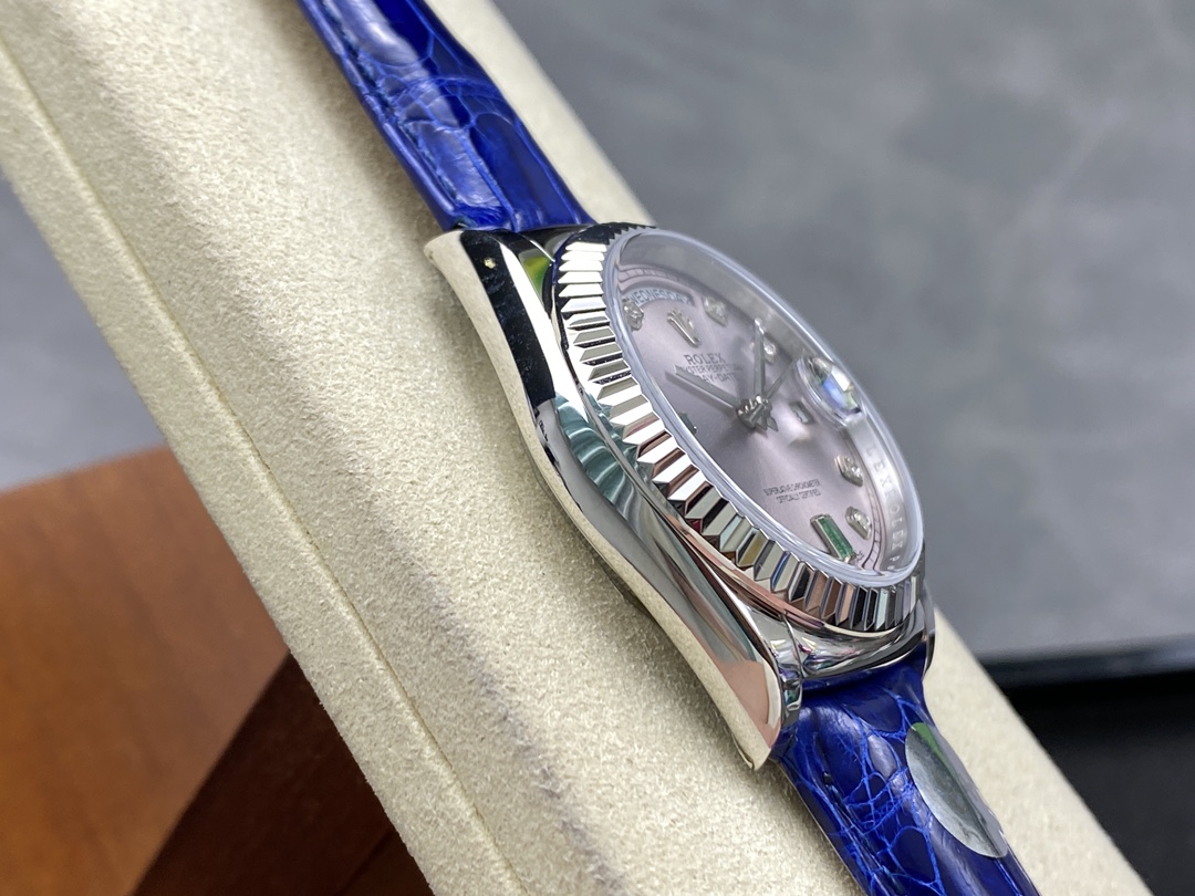 Rolex Day Date 36 White Gold Diamond Rhodium Dial 118139 0053