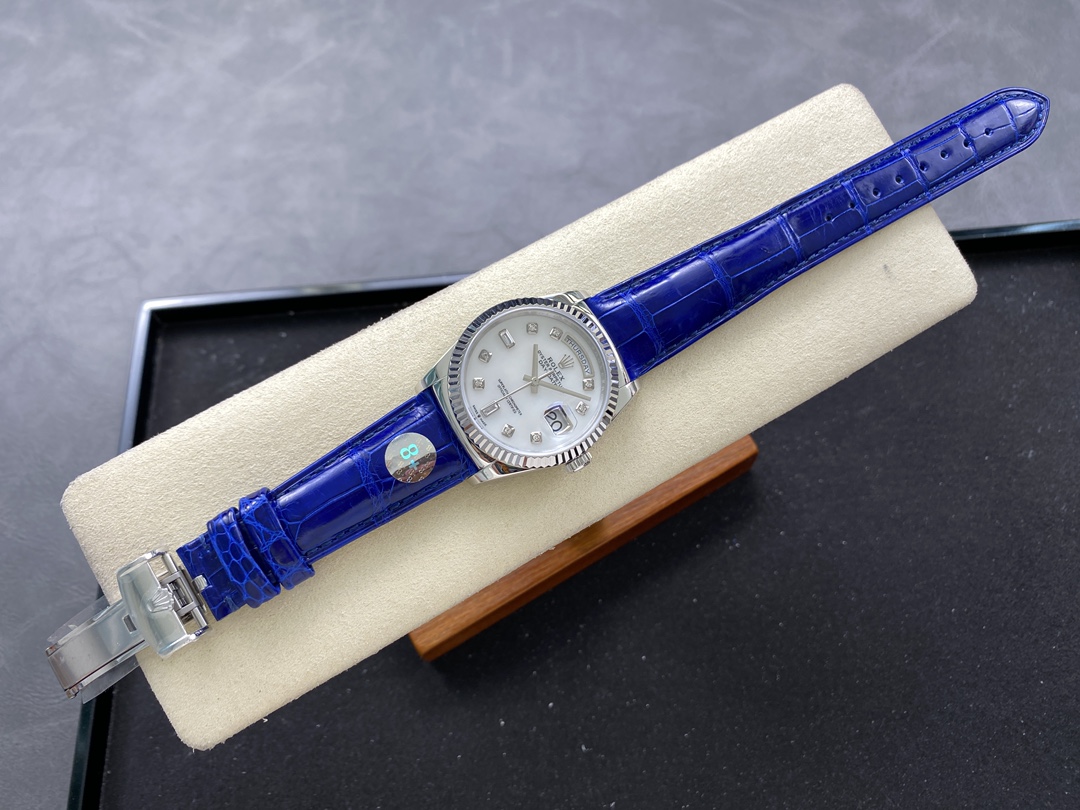 Rolex Day Date 36 White Gold Diamond Rhodium Dial 118139 0053