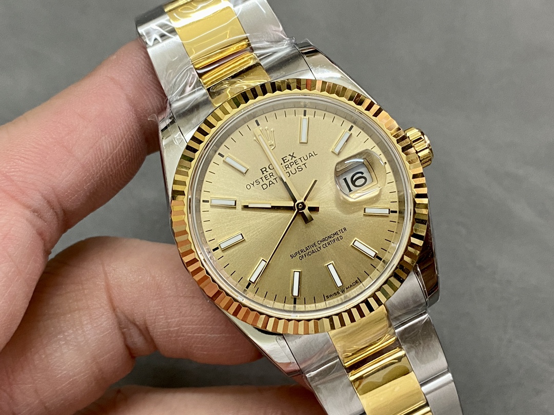 Rolex Datejust 126233 Champagne Index Dial 36MM Unisex Replica Watch
