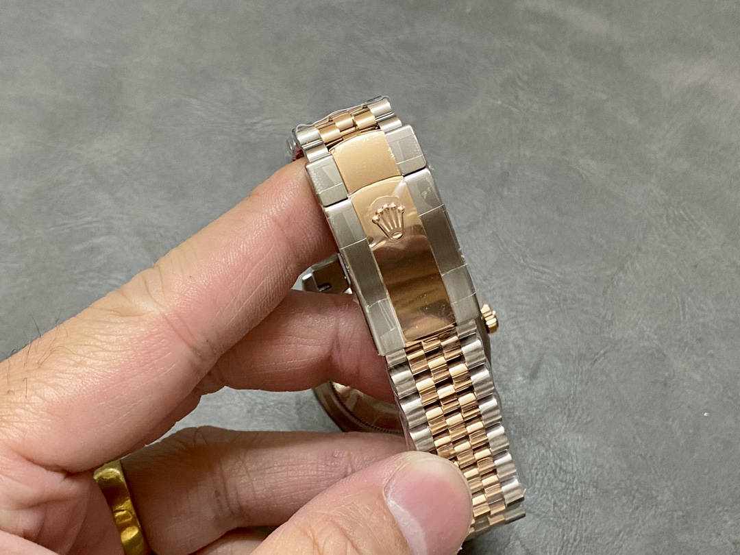 Rolex Datejust 36 Steel & Everose Gold Rose Diamond Pave Roman Dial m126231 0027