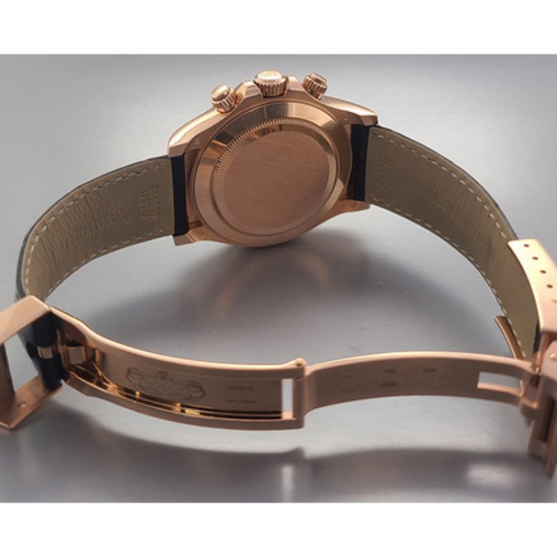 Rolex Cosmograph Daytona 116515LN Leather strap Black Pink Dial 40mm Mens Replica Watch