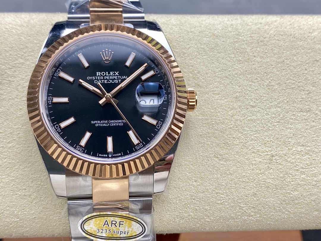 Rolex Datejust 41 Black Dial Fluted Bezel 126333 0013 Men's Watch