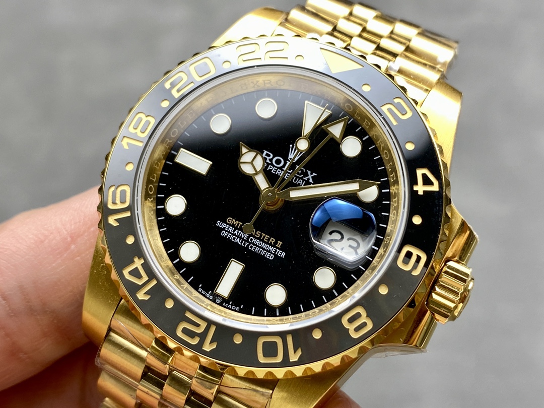 Rolex GMT Master II 40mm m126718grnr 0001 Oyster Bracelet Black Dial Mens Replica Watch