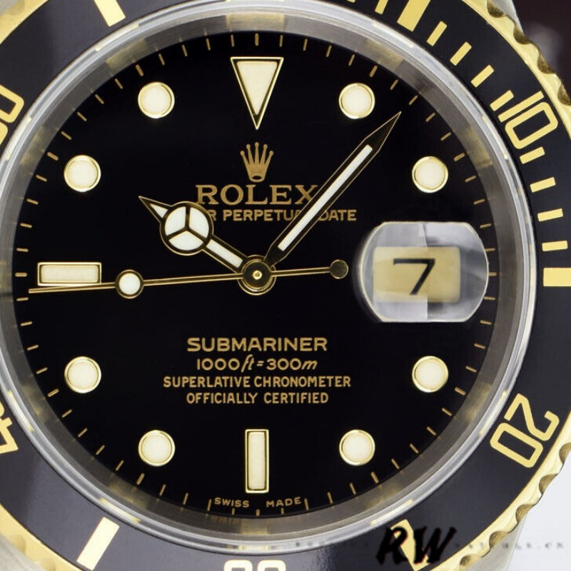 Rolex Submariner Date 16613LN Yellow Gold Stainless Steel Black Dial 40mm Mens Replica Watch