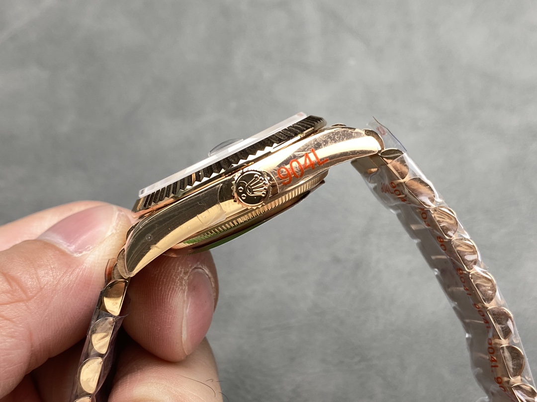 Rolex Day Date Rose Gold Slate Diamond Dial President Bracelet M128235 0050