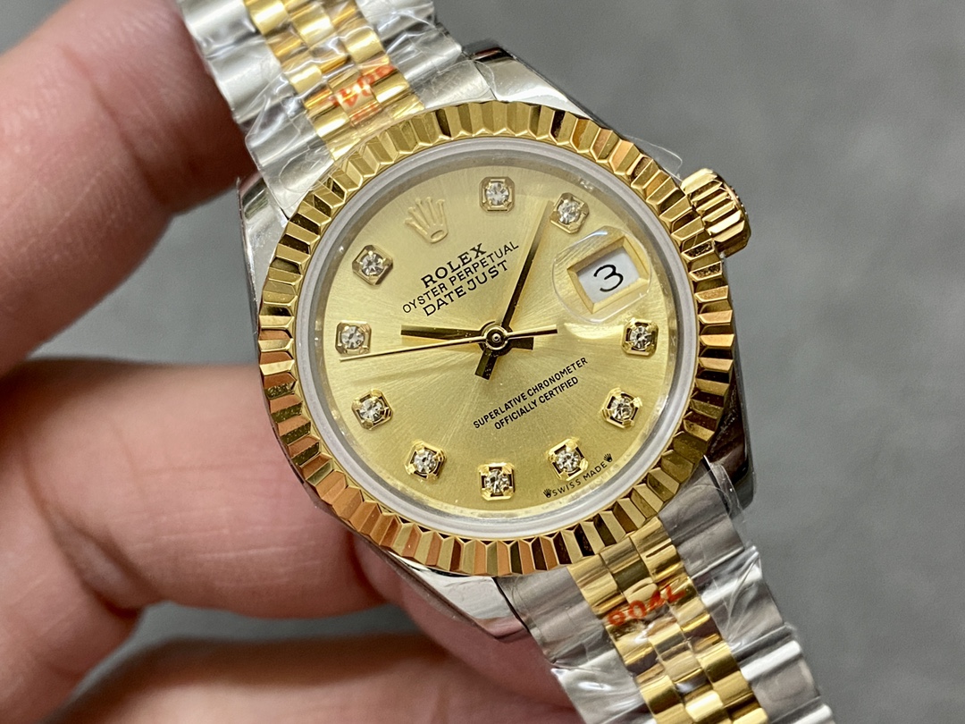 Rolex Datejust 28mm Stainless Steel and Yellow Gold m279173 0011 Women's Watch