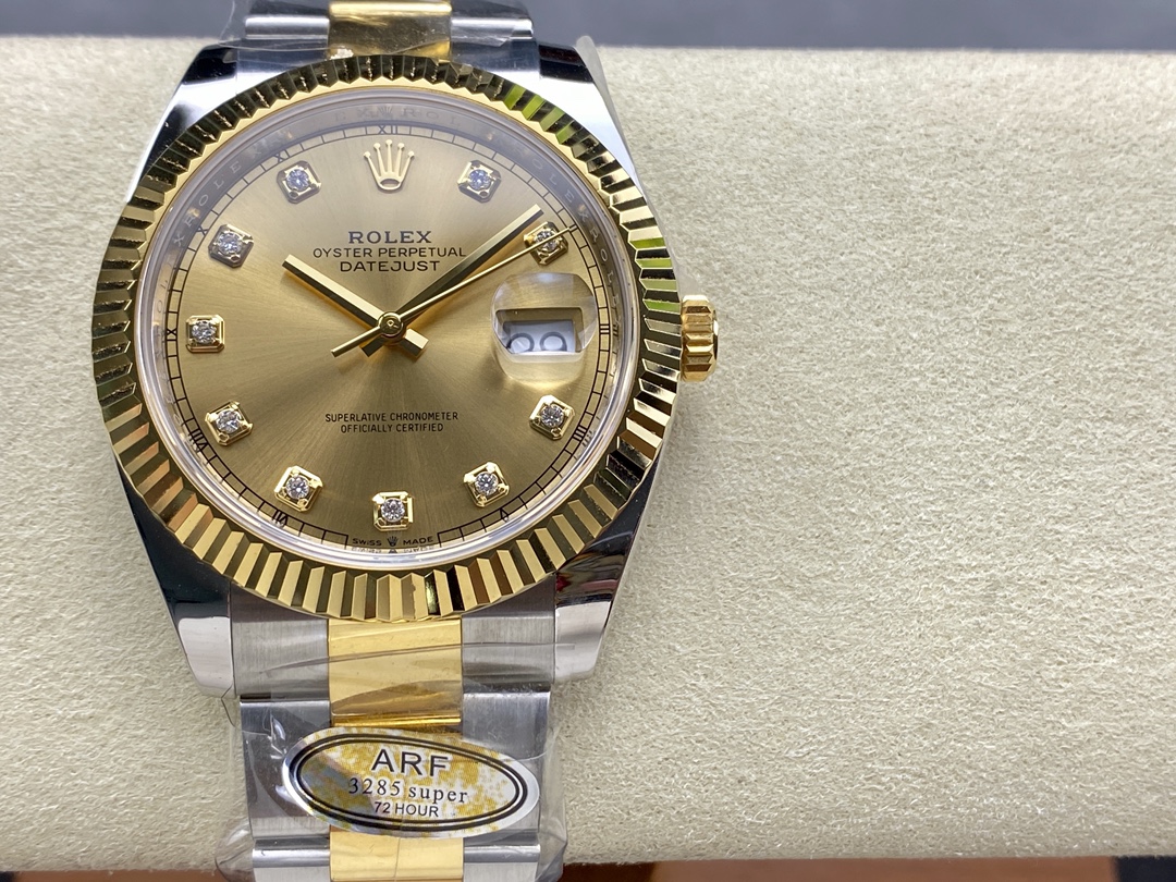 Rolex Datejust 126333 0011 Champagne Diamond Oyster 41mm Two Tone Steel