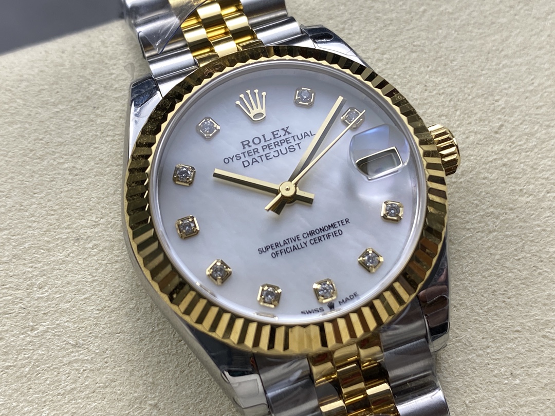 Rolex Datejust 31mm Stainless Steel and Yellow Gold 278273 0028 Mop Diamond Jubilee