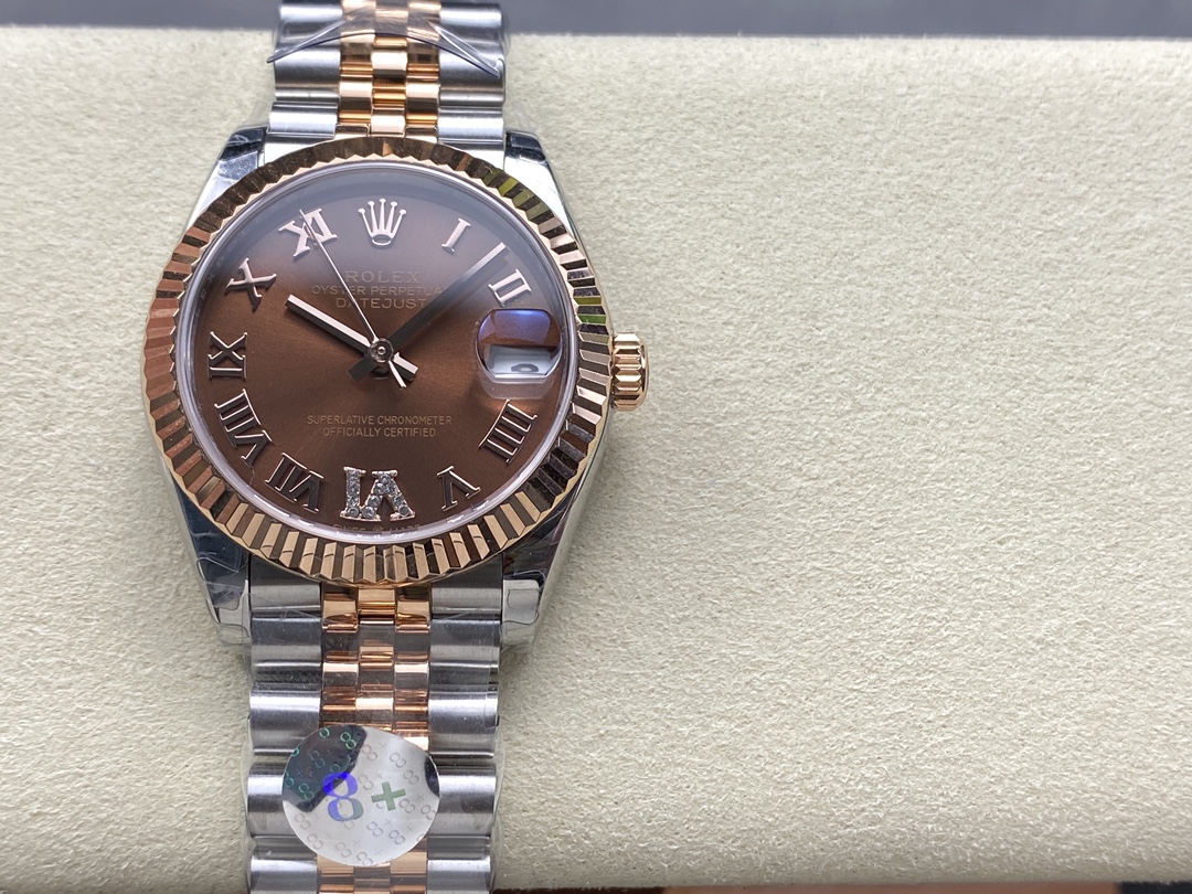 Rolex Datejust 31mm Rose Gold 278271 0004 Chocolate Roman VI Jubilee