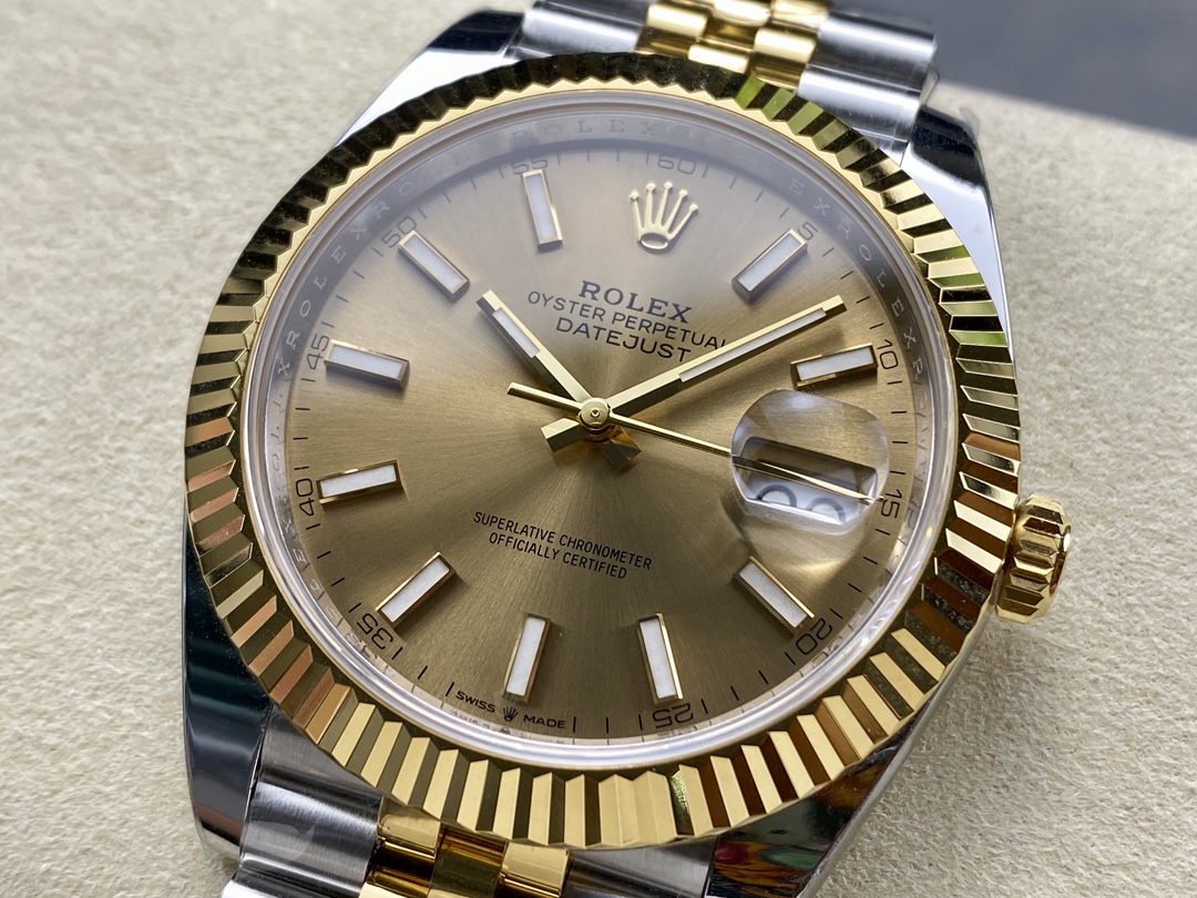 Rolex Datejust 126333 0010 Champagne Index Jubilee 41mm Two Tone Steel