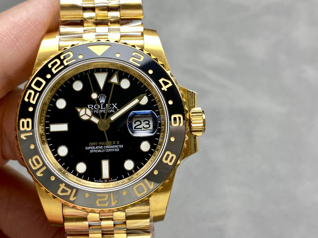 Rolex GMT Master II 40mm m126718grnr 0001 Oyster Bracelet Black Dial Mens Replica Watch