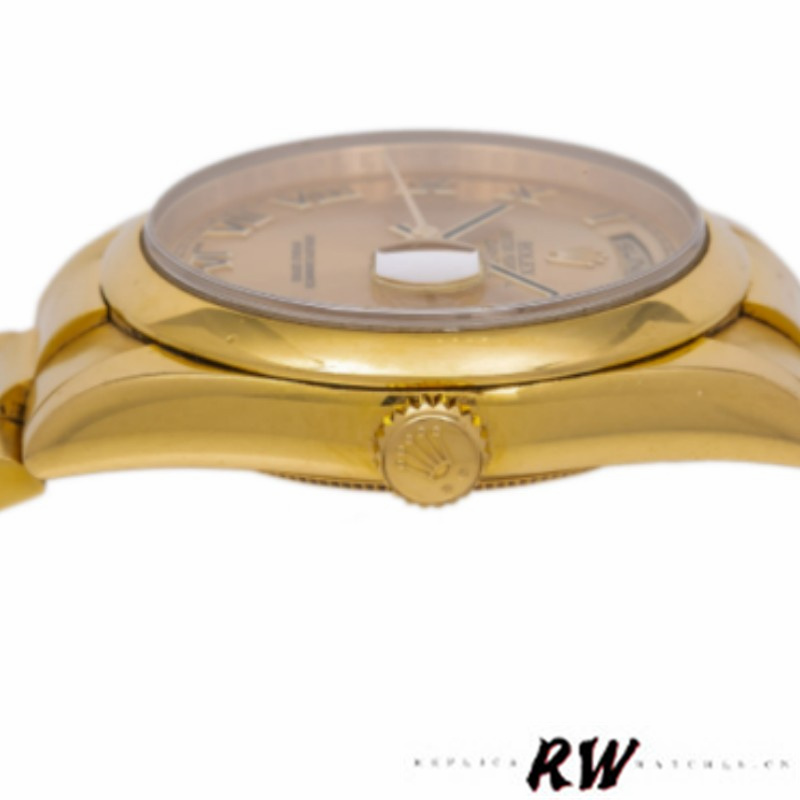 Rolex Day-Date 118208 Champagne Dial Roman Numerals 36mm Unisex Replica Watch