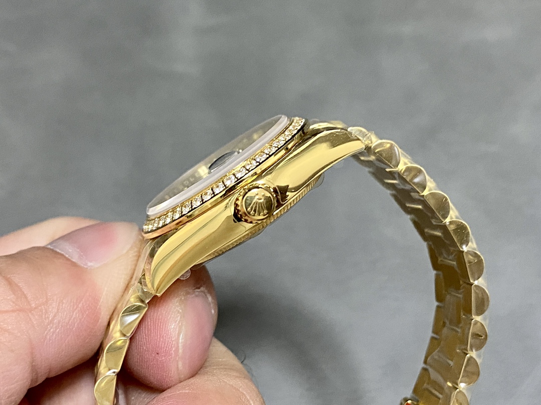 Rolex Datejust 31 Yellow Gold Mother-of-Pearl Diamond Dial Diamond Bezel m278288rbr 0006