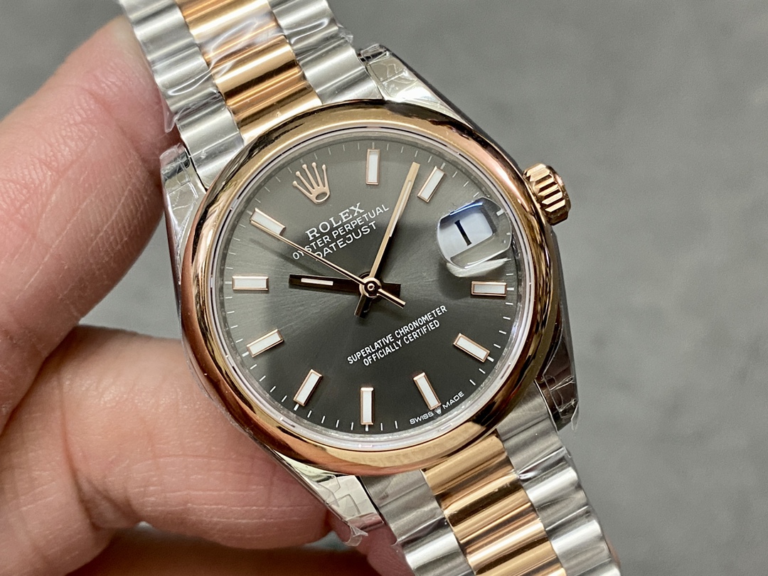 Rolex Datejust 36 Everose Gold Grey Dial Jubilee m126201 0013