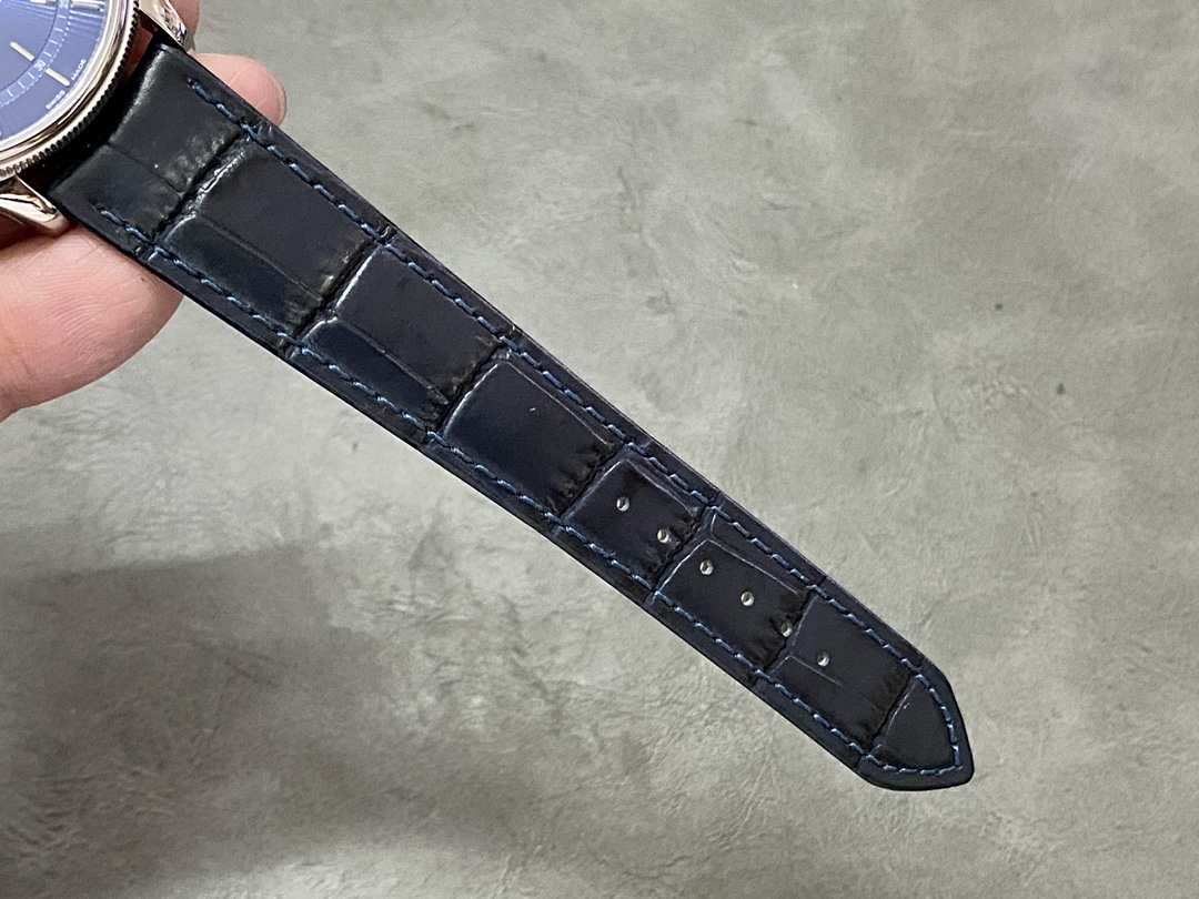 Rolex Cellini Date 50519 Blue Dial Blue Leather Strap 39MM Mens Replica Watch