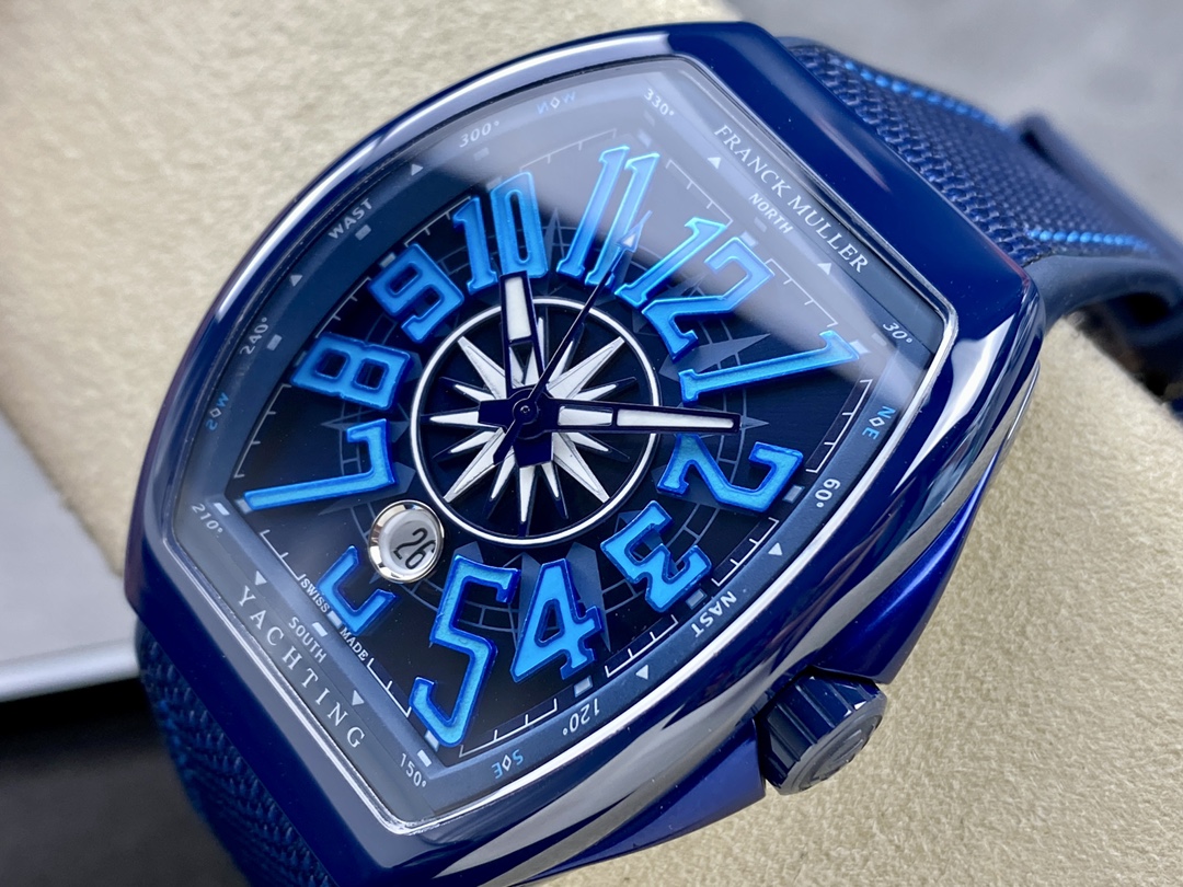 Swiss Franck Muller Framulan V45 Ceramic Yacht Model Blue 45mm
