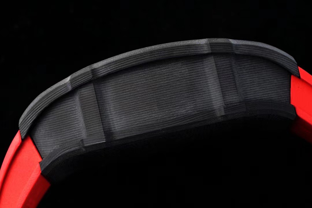 Replica RM 27-03 Rafael Nadal Black Tourbillon Red Rubber Strap