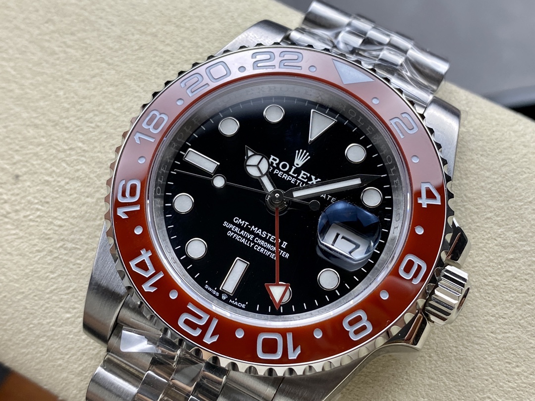 Rolex GMT Master II Pepsi 126710BLRO Jubilee Mint Black Dial 40MM Men's Watch