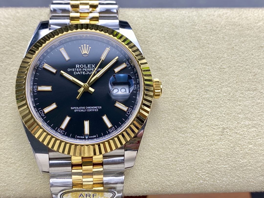 Rolex Datejust 41 Black Dial Gold & Steel 126333 0014 Men's Watch