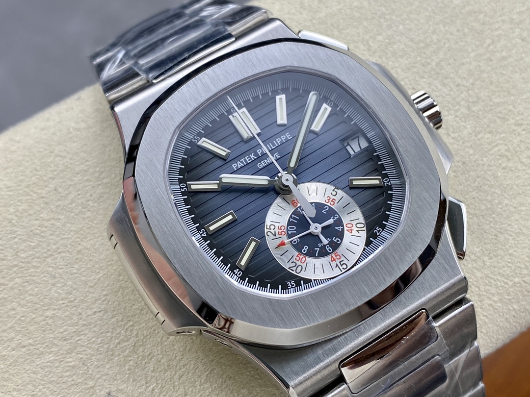 Patek Philippe Nautilus Chronograph Stainless Steel Blue Dial 5980 1A 001