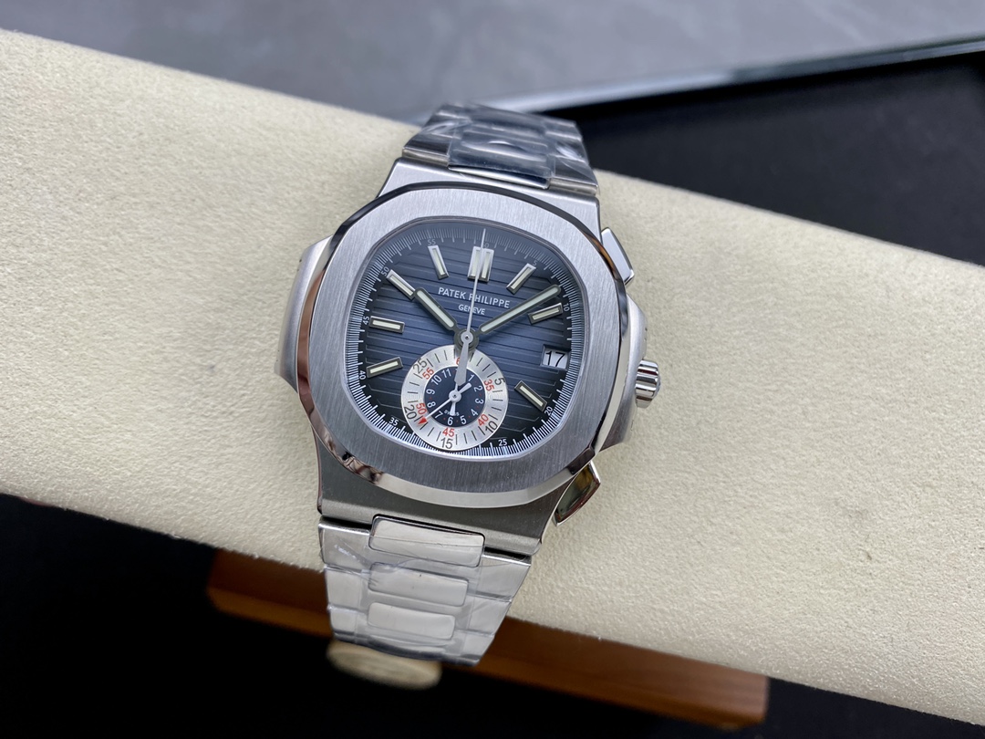 Patek Philippe Nautilus Chronograph Stainless Steel Blue Dial 5980 1A 001