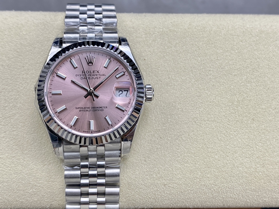 Rolex Datejust 31 Stainless Steel and White Gold Pink Dial M278274 0014 Women's Watch