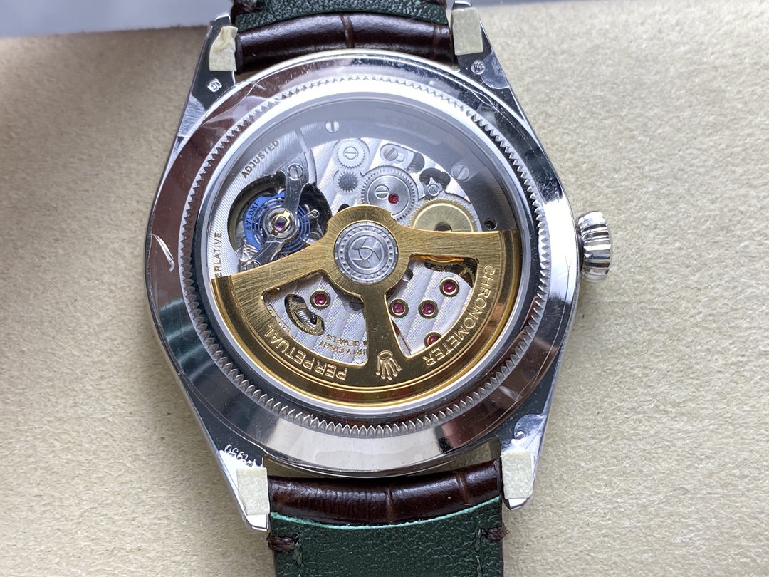 Rolex 1908 52506 0002 Ice Blue Dial Brown Leather Strap 39 mm Replica Watch