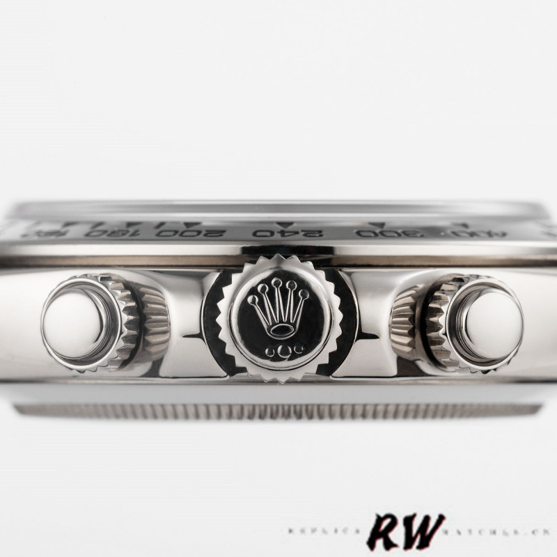 Rolex Daytona 116519 Black Alligator Leather strap silver Dial 40mm Mens Replica Watch