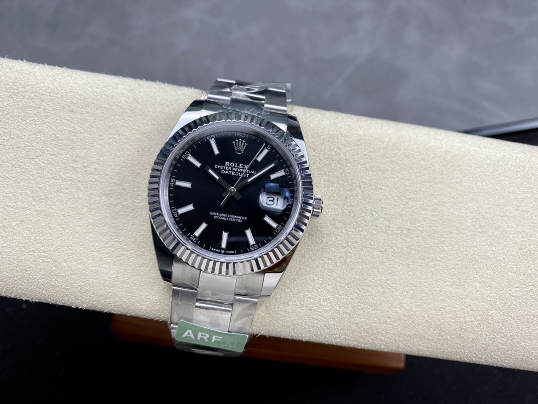 Rolex Datejust m126334 0017 Fluted Bezel Black Dial 41MM Mens Replica Watch