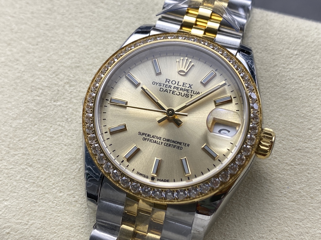 Rolex Datejust 31mm Stainless Steel and Yellow Gold 278383RBR 0014 Champagne Index Jubilee