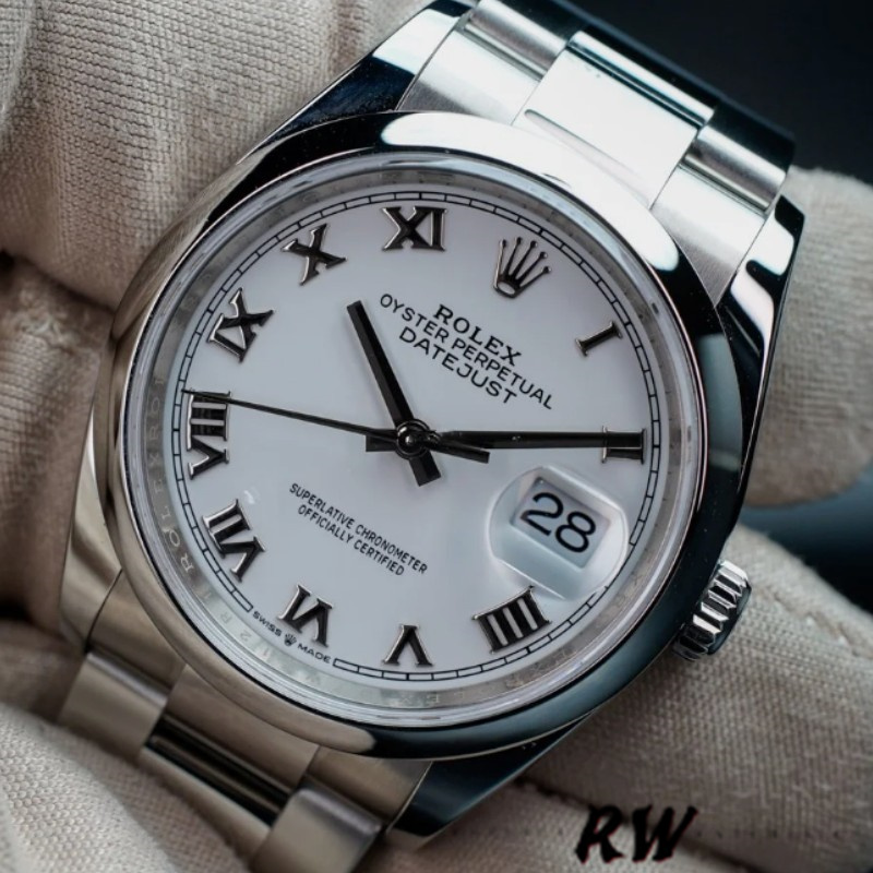 Rolex Datejust m126200 0008 White Roman Dial Stainless Steel 36MM Unisex Replica Watch