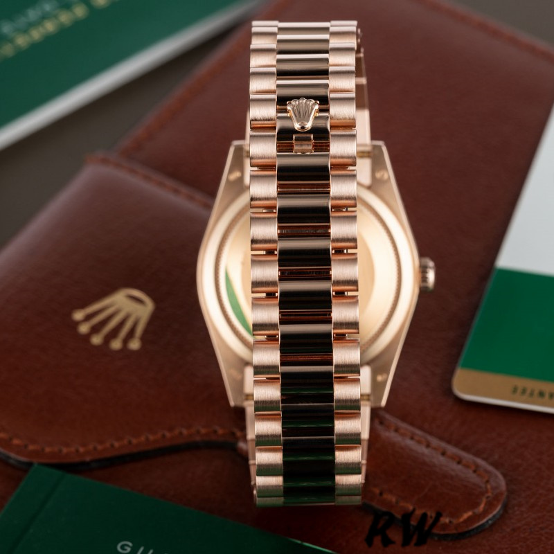 Rolex Day-Date 118235 Everose Gold Meteorite Diamond Dial 36mm Unisex Replica Watch