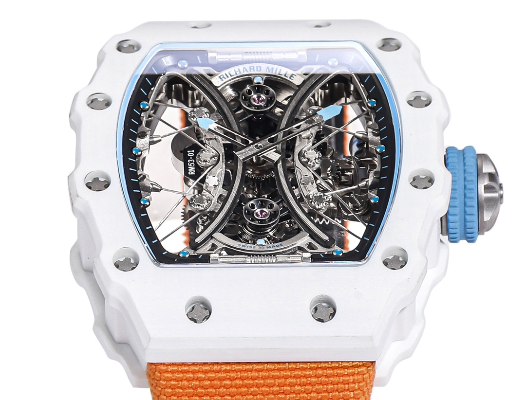 Richard Mille RM053-01 Pablo MacDonough Skeleton Dial Orange Fabric Strap