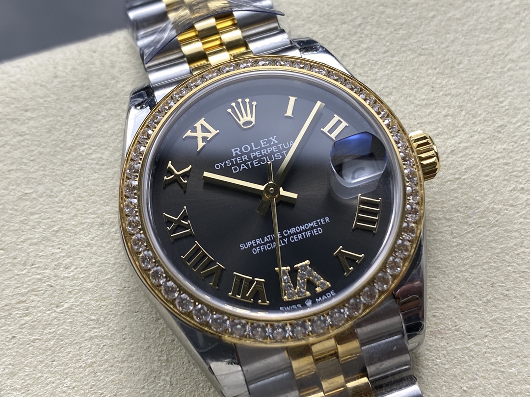 Rolex Datejust 31mm Stainless Steel and Yellow Gold 278383RBR 0018 Grey VI Roman Jubilee