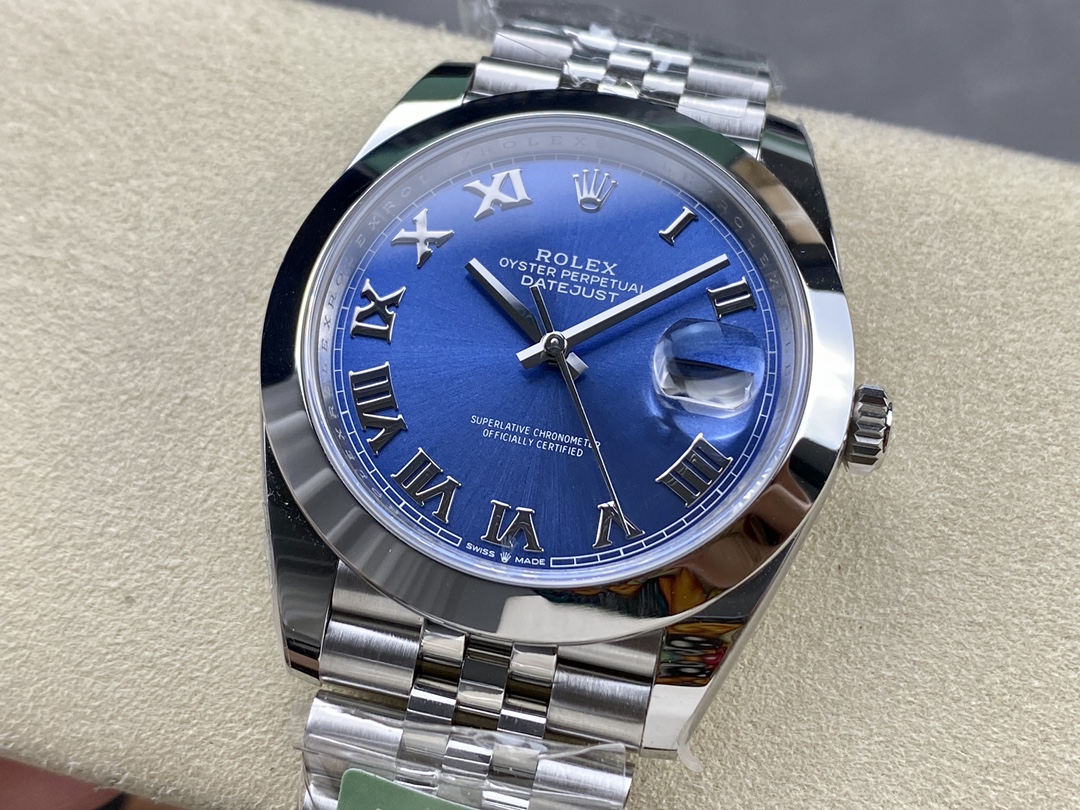 Rolex Datejust 41 Stainless Steel Blue Roman Dial Jubilee Bracelet M126300 0018 Men's Watch