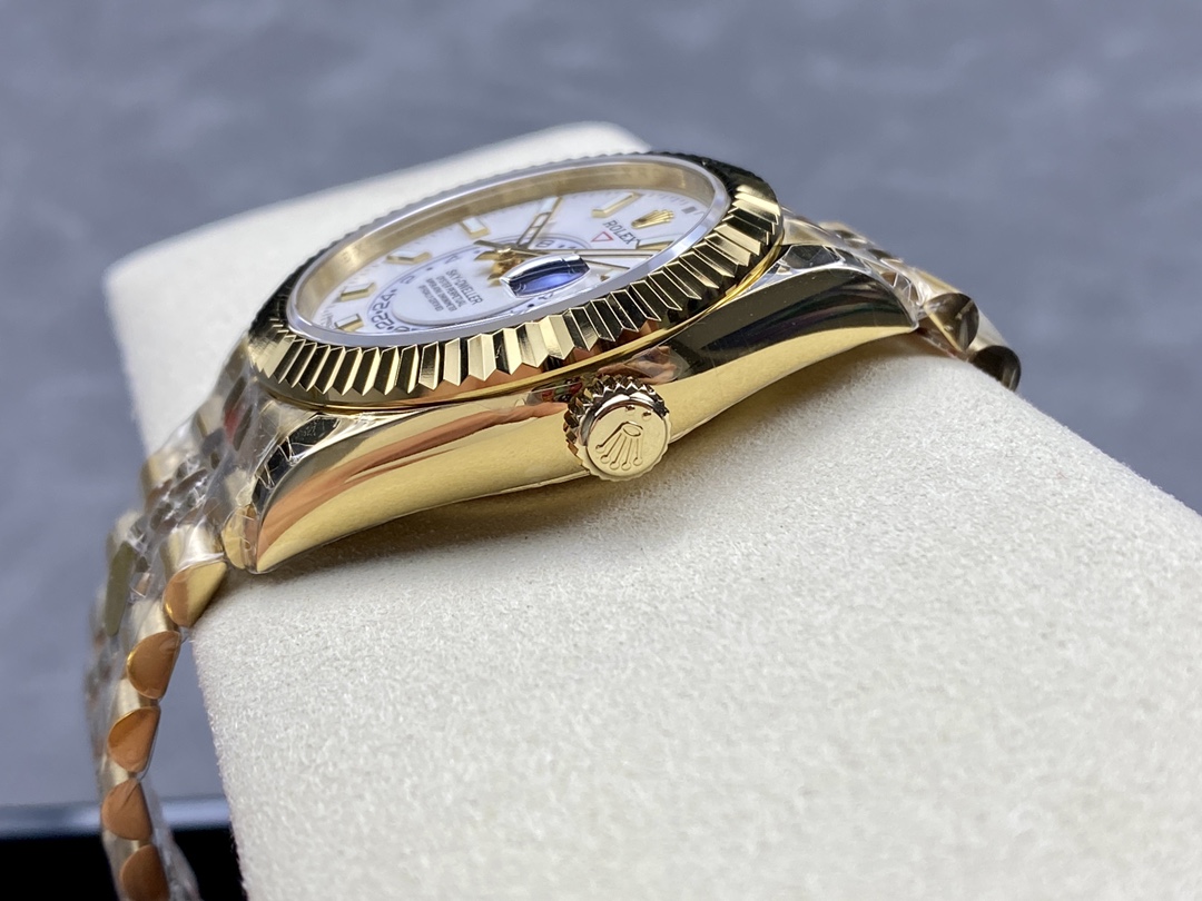 Rolex Sky Dweller 42 Yellow Gold GMT White Dial Jubilee Style M336938 0006 Men's Watch